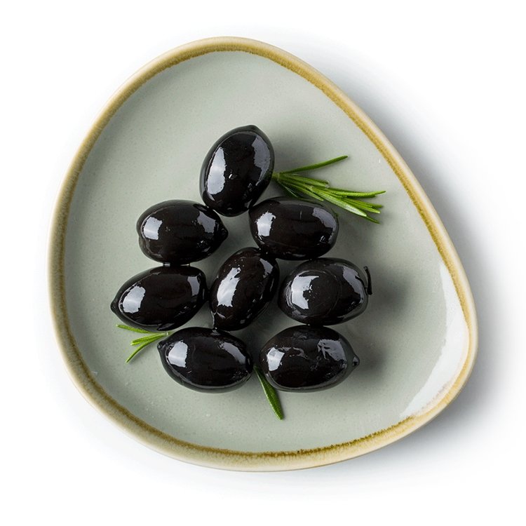 Close up of Halkidiki black olive variety